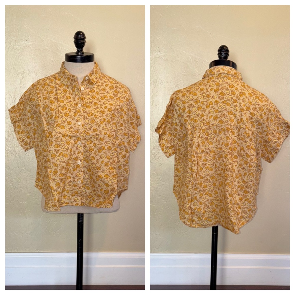 Madewell Hilltop Shirt in Piccola Floral French Vanilla Size Medium - Picture 4 of 14